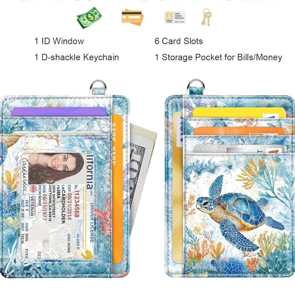 Sea Turtle Card Holder Wallet